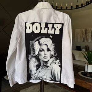 White Graphic Women's Jacket